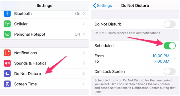 حالت Do Not Disturb را فعال کنید