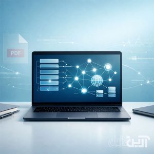تصویر شاخص جزوه مهندسی اینترنت شامل مفاهیم شبکه، مدل TCP/IP و ارتباط بین پروتکل‌های TCP و UDP به‌صورت گرافیکی