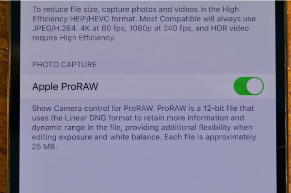 تصاویر ProRaw